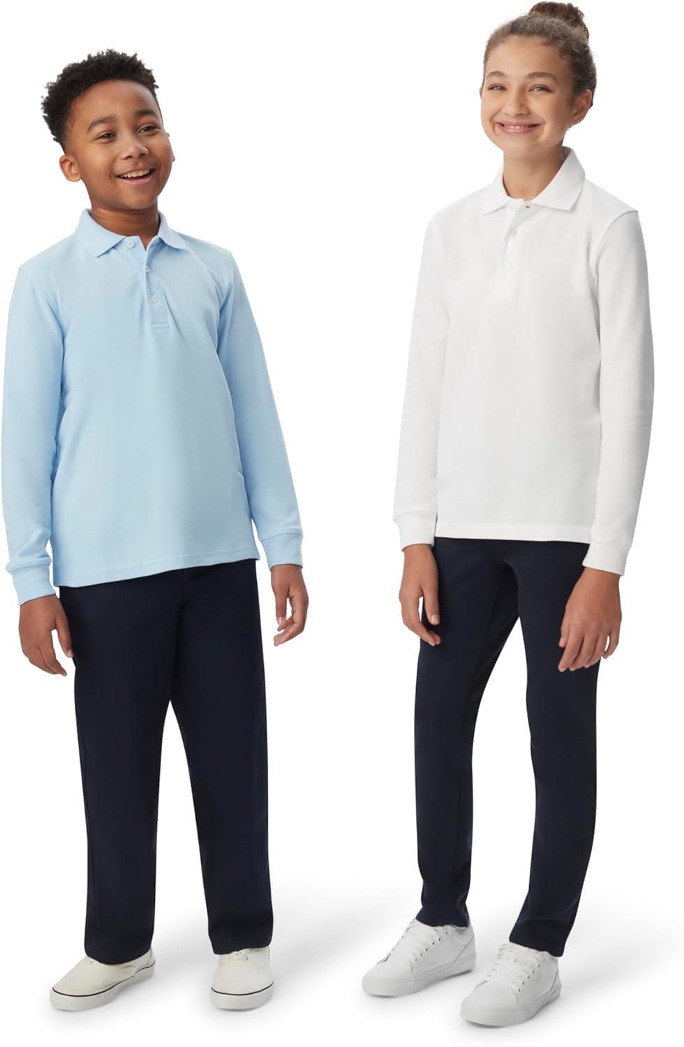 imageFrench Toast Boys Pique Polo School Uniform Shirt with Long Sleeves for Boys and GirlsYellow