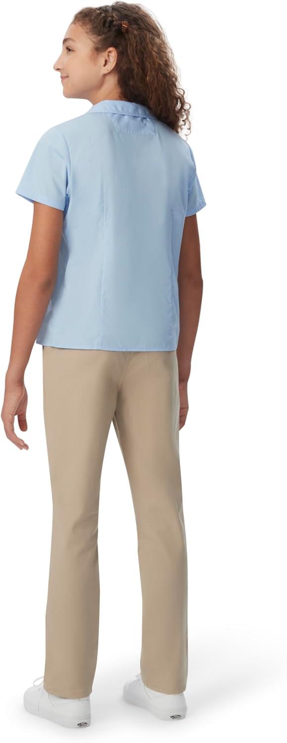 imageFrench Toast Peter Pan Collar Short Sleeve Blouse Girls Standard amp Plus Sizes BlueYellow