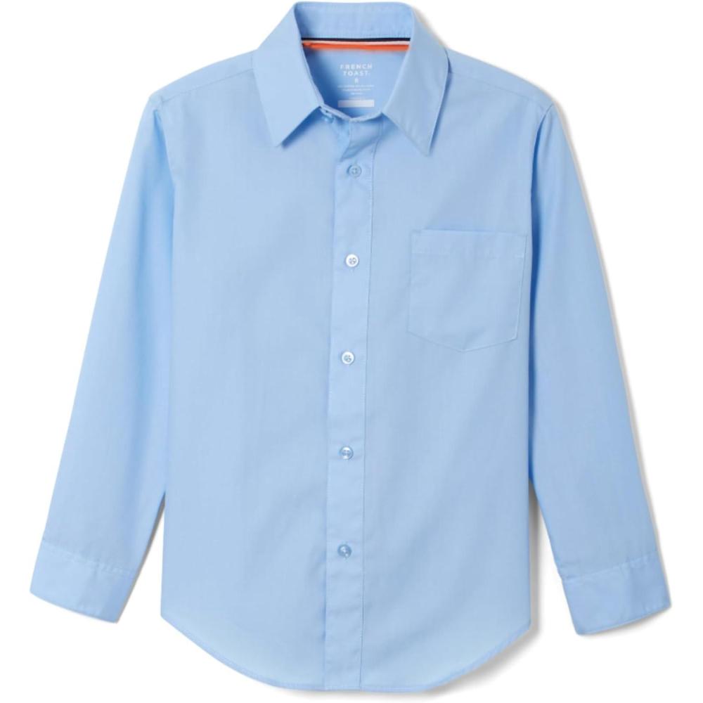 imageFrench Toast Boys Expandable Collar Button Down Dress Shirt with Long Sleeves Standard amp HuskyLight Blue