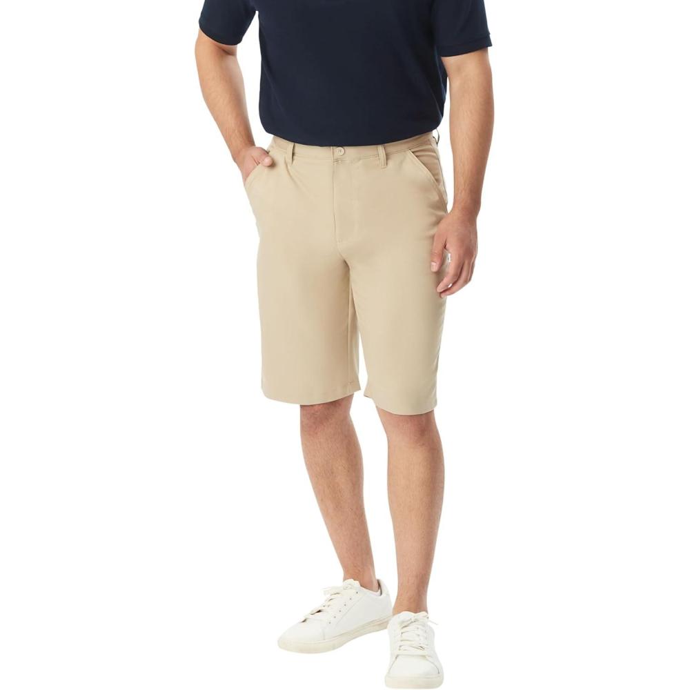 imageFrench Toast Mens Moisture Wicking Flat Front Stretch Microfiber Performance ShortKhaki