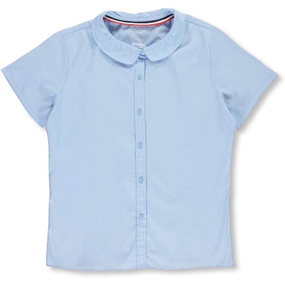 imageFrench Toast Peter Pan Collar Short Sleeve Blouse Girls Standard amp Plus Sizes BlueBlue