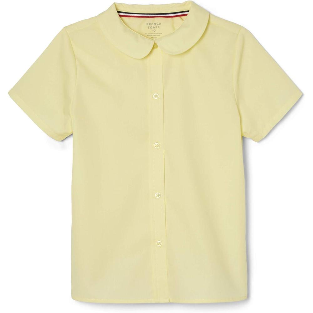 imageFrench Toast Peter Pan Collar Short Sleeve Blouse Girls Standard amp Plus Sizes BlueYellow