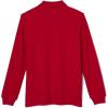 French Toast Boys Pique Polo School Uniform Shirt with Long Sleeves for Boys and Girls(Red)