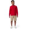 French Toast Boys Pique Polo School Uniform Shirt with Long Sleeves for Boys and Girls(Red)