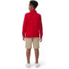 French Toast Boys Pique Polo School Uniform Shirt with Long Sleeves for Boys and Girls(Red)