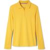 French Toast Girls Plus Size’ Uniform Long Sleeve Polo with Picot Collar (Standard & Plus)(Gold)