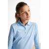 French Toast Girls Plus Size’ Uniform Long Sleeve Polo with Picot Collar (Standard & Plus)(Light Blue)