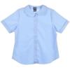 French Toast Peter Pan Collar Short Sleeve Blouse (Girls Standard & Plus Sizes), Blue,(Blue)