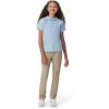 French Toast Peter Pan Collar Short Sleeve Blouse (Girls Standard & Plus Sizes), Blue,(Light Blue)