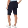 French Toast Women’s Teen and Juniors’ Stretch Twill Bermuda Shorts(Navy Blue)