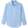 French Toast Boys’ Expandable Collar Button Down Dress Shirt with Long Sleeves (Standard & Husky)(Light Blue)
