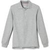 French Toast Boys Pique Polo School Uniform Shirt with Long Sleeves for Boys and Girls(Heather Gray)