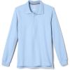 French Toast Boys Pique Polo School Uniform Shirt with Long Sleeves for Boys and Girls(Light Blue)