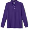 French Toast Boys Pique Polo School Uniform Shirt with Long Sleeves for Boys and Girls(Purple)