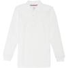 French Toast Boys Pique Polo School Uniform Shirt with Long Sleeves for Boys and Girls(White-blue)