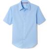 French Toast Boys Short Sleeve Classic Poplin Dress Shirt(Light Blue/White Gingham)