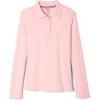 French Toast Girls Plus Size’ Uniform Long Sleeve Polo with Picot Collar (Standard & Plus)(Pink)