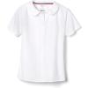 French Toast Peter Pan Collar Short Sleeve Blouse (Girls Standard & Plus Sizes), Blue,(White)