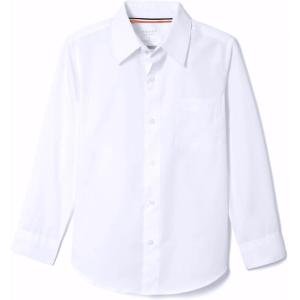 French Toast Boys’ Expandable Collar Button Down Dress Shirt with Long Sleeves (Standard & Husky)(White)