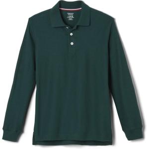 French Toast Boys Pique Polo School Uniform Shirt with Long Sleeves for Boys and Girls(Hunter Green)