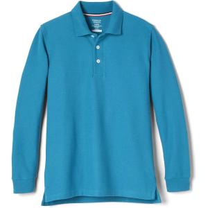 French Toast Boys Pique Polo School Uniform Shirt with Long Sleeves for Boys and Girls(Teal)