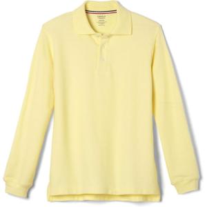French Toast Boys Pique Polo School Uniform Shirt with Long Sleeves for Boys and Girls(Yellow)