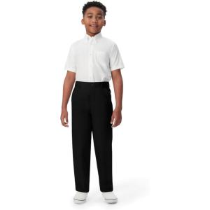 French Toast Boys Pull-On Relaxed Fit School Uniform Pant (Standard & Husky)(Black)