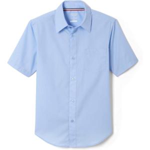 French Toast Boys Short Sleeve Classic Poplin Dress Shirt(Light Blue)