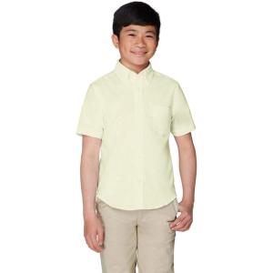 French Toast Boys Short Sleeve Classic Poplin Dress Shirt(Yellow)