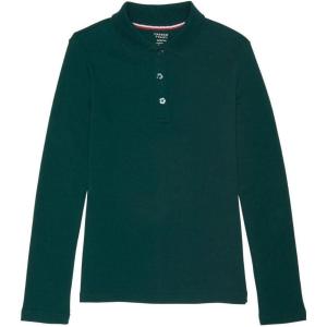 French Toast Girls Plus Size’ Uniform Long Sleeve Polo with Picot Collar (Standard & Plus)(Green)
