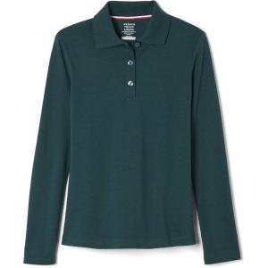 French Toast Girls Plus Size’ Uniform Long Sleeve Polo with Picot Collar (Standard & Plus)(Hunter)