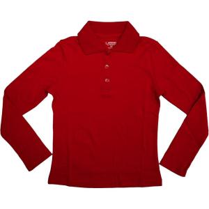 French Toast Girls Plus Size’ Uniform Long Sleeve Polo with Picot Collar (Standard & Plus)(Og Red)
