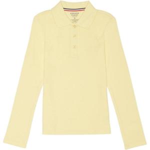 French Toast Girls Plus Size’ Uniform Long Sleeve Polo with Picot Collar (Standard & Plus)(Og Yellow)