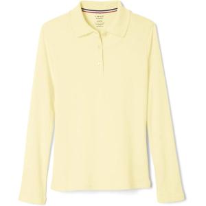 French Toast Girls Plus Size’ Uniform Long Sleeve Polo with Picot Collar (Standard & Plus)(Yellow)