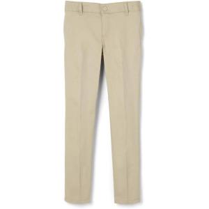 French Toast Girls’ Slim Fit Stretch Twill Pant(Khaki)