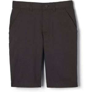 French Toast Men’s Moisture Wicking Flat Front Stretch Microfiber Performance Short(Black)