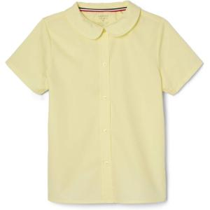 French Toast Peter Pan Collar Short Sleeve Blouse (Girls Standard & Plus Sizes), Blue,(Yellow)