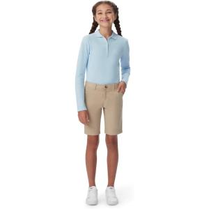 French Toast Women’s Teen and Juniors’ Stretch Twill Bermuda Shorts(Khaki)