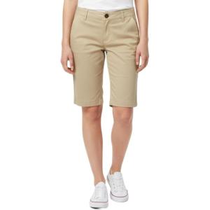 French Toast Women’s Teen and Juniors’ Stretch Twill Bermuda Shorts(Khaki Beige)