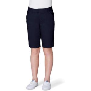 French Toast Women’s Teen and Juniors’ Stretch Twill Bermuda Shorts(Navy)