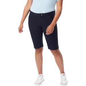 French Toast Women’s Teen and Juniors’ Stretch Twill Bermuda Shorts(Navy Blue)