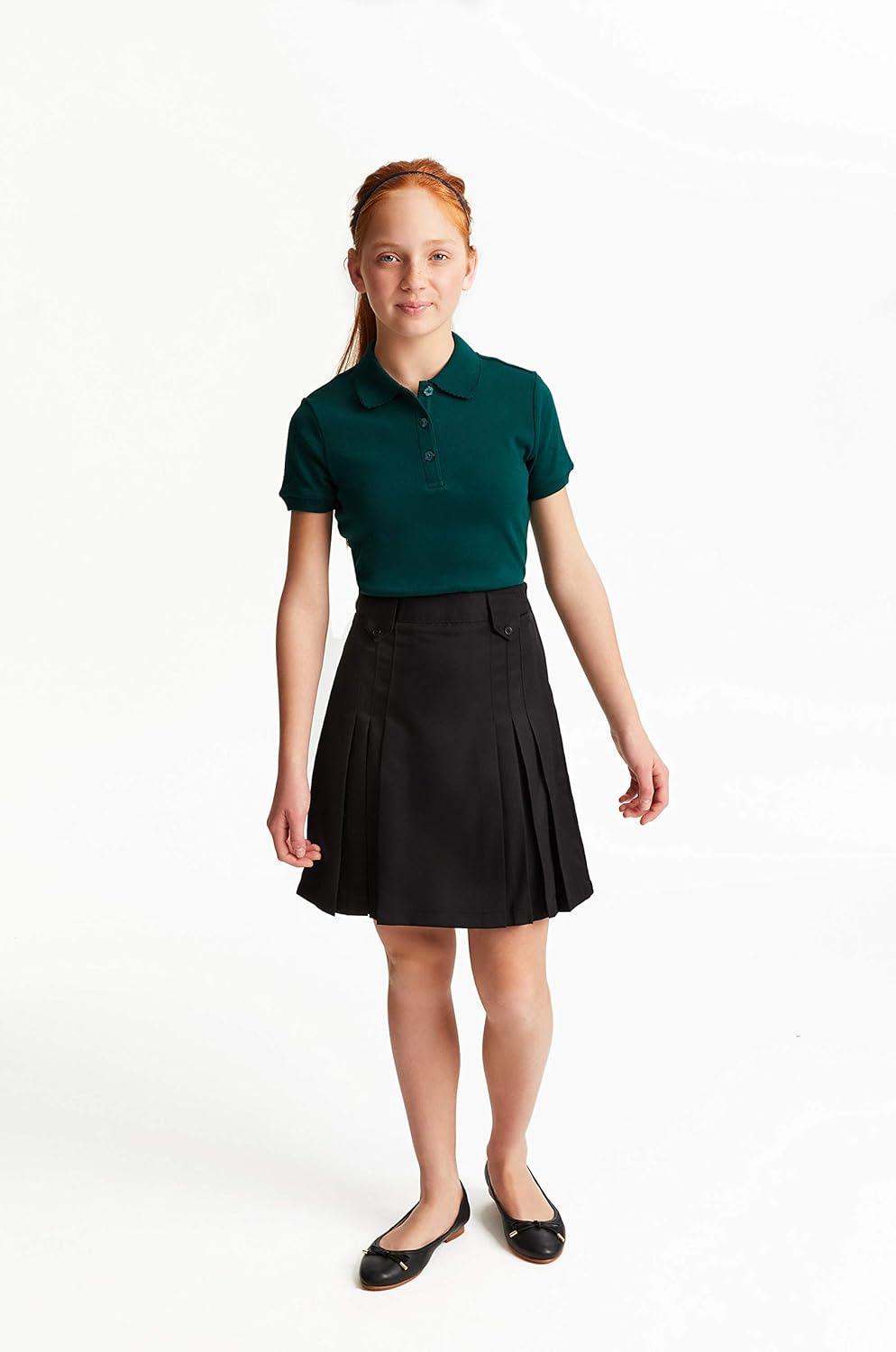 imageFrench Toast Big Girls Front Pleated Skirt with TabsBlack