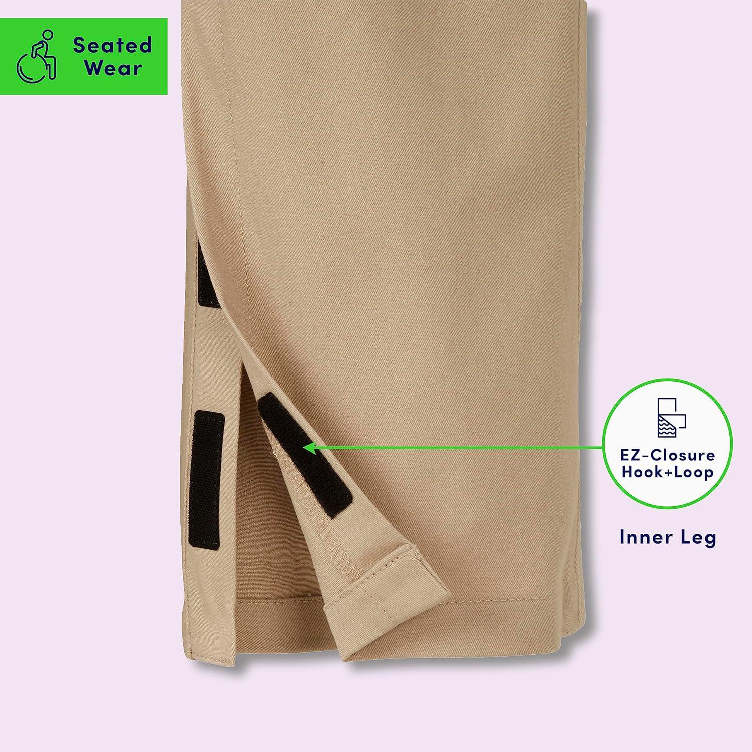 imageFrench Toast Boys Adaptive Seated Straight Leg Stretch Twill Pant with Thigh PocketKhaki