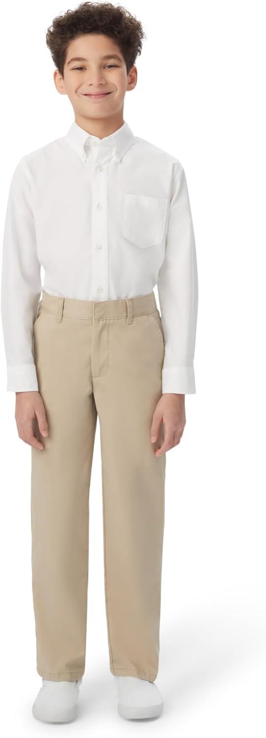 imageFrench Toast Boys Adjustable Waist Relaxed Fit Twill Pant Standard Slim amp HuskyHunter Green