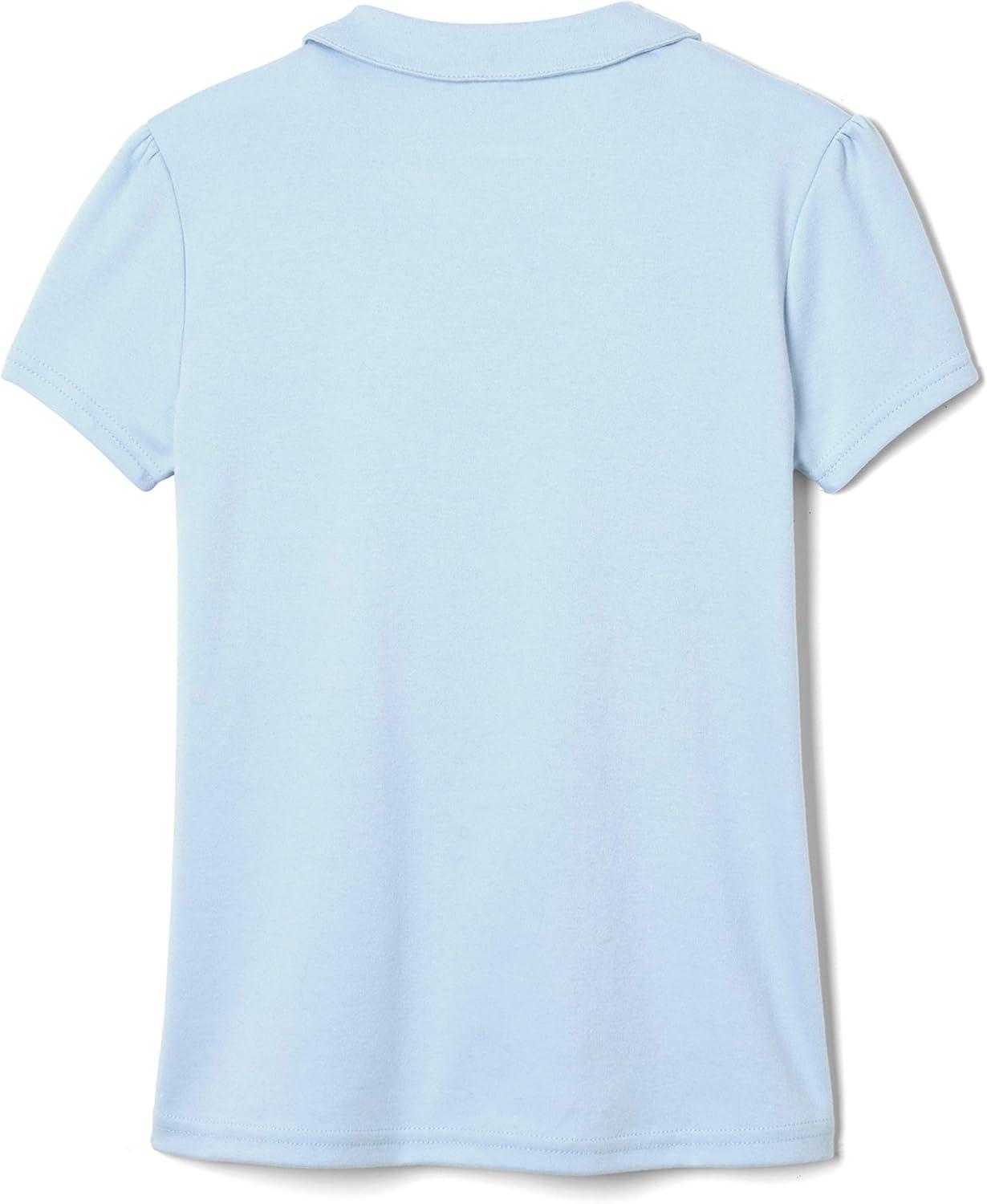 imageFrench Toast Toddler Girls Short Sleeve Peter Pan Collar PoloLight Blue
