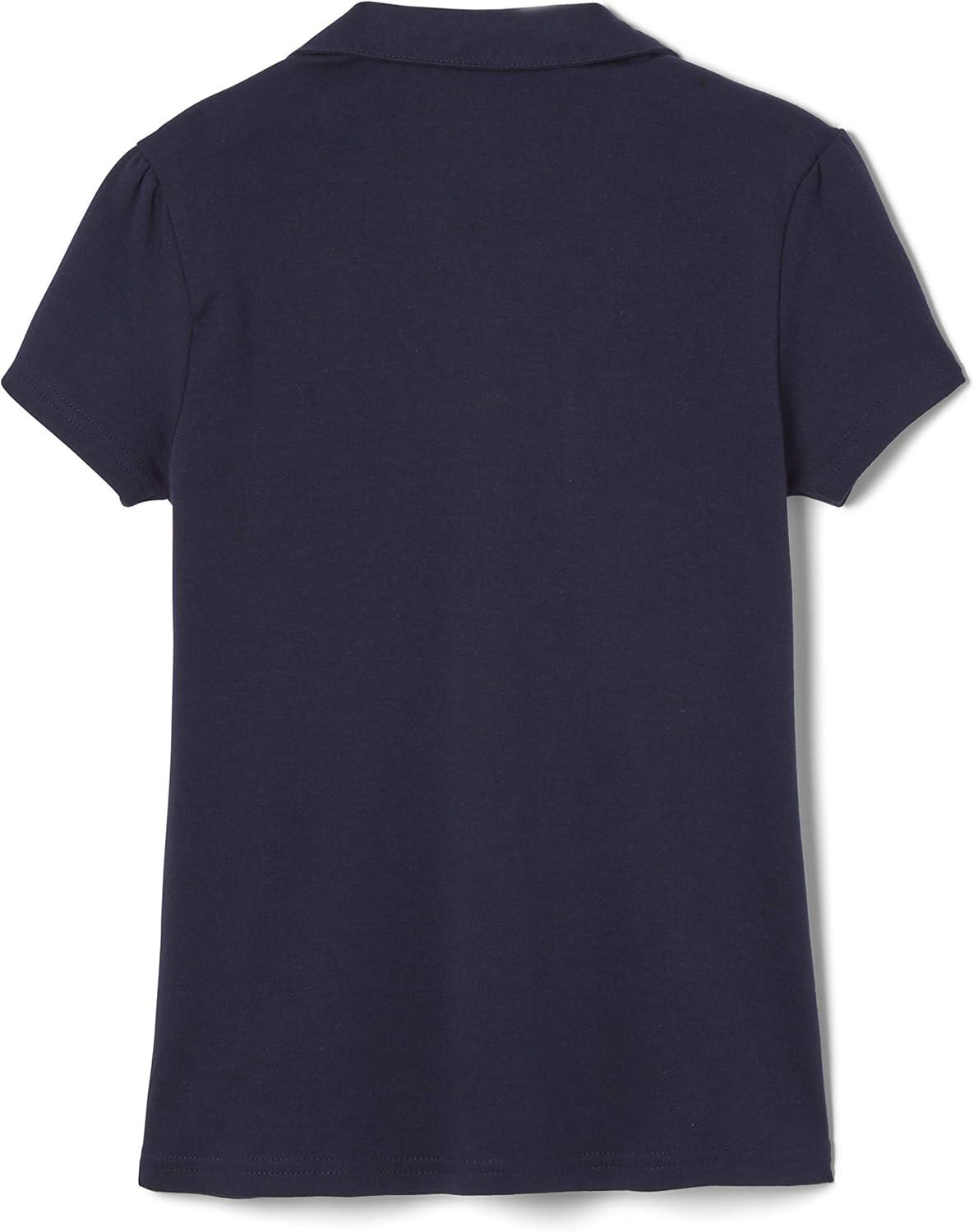 imageFrench Toast Toddler Girls Short Sleeve Peter Pan Collar PoloNavy Blue