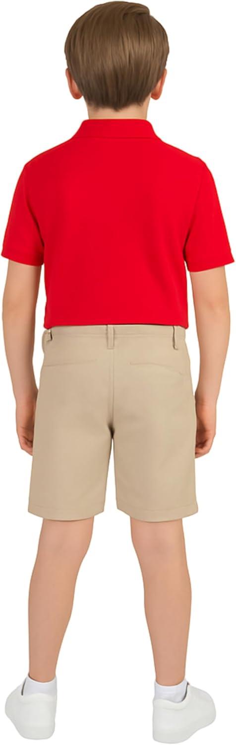 imageFrench Toast UnisexChild Short Sleeve Pique Polo Uniform Shirt Standard amp HuskyRed