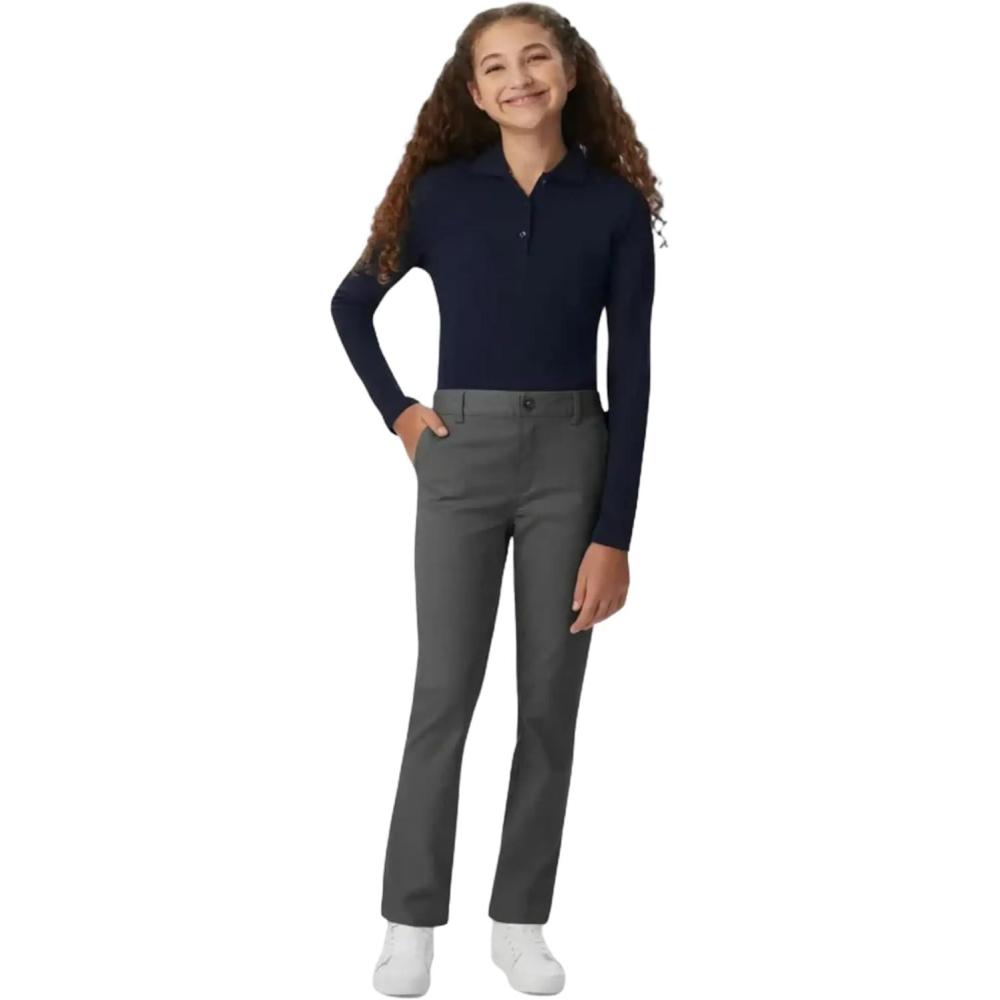 imageFrench Toast Girls PullOn Straight Fit Stretch Twill PantSchool Uniform Grey