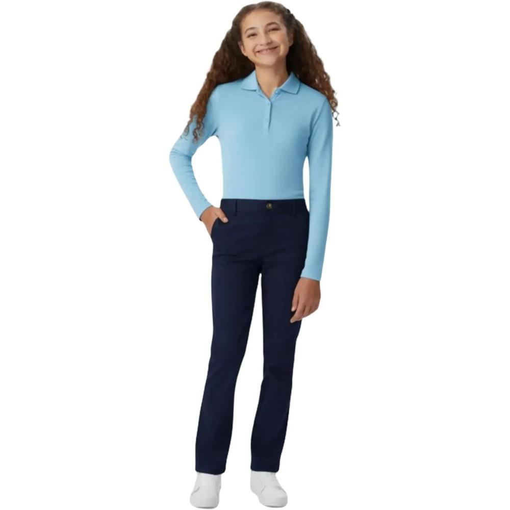 imageFrench Toast Girls PullOn Straight Fit Stretch Twill PantSchool Uniform Navy