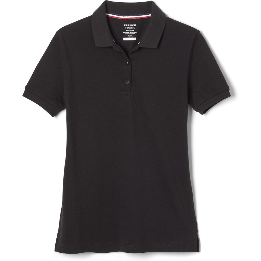 imageFrench Toast Girls Short Sleeve Stretch Pique Polo ShirtBlack